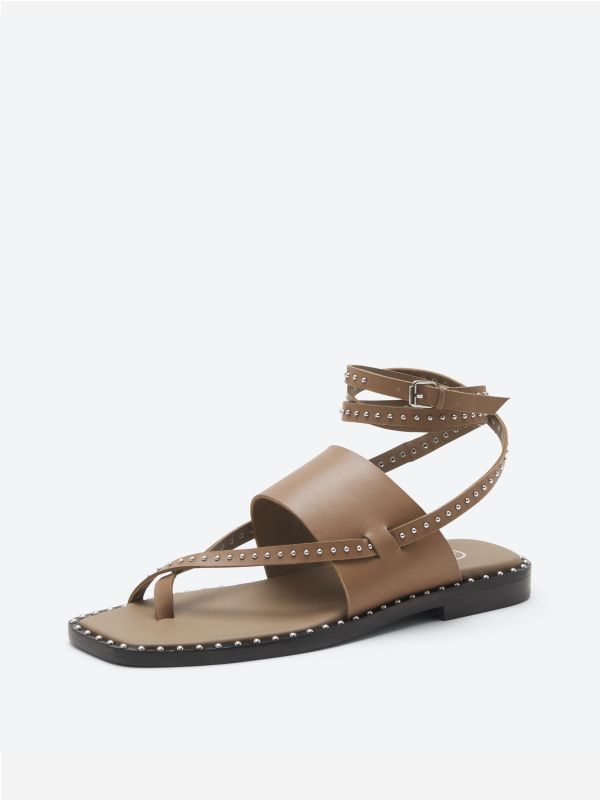 ASH Medusa Studs Flade Sandaler Dame Fango | YGBU-09168