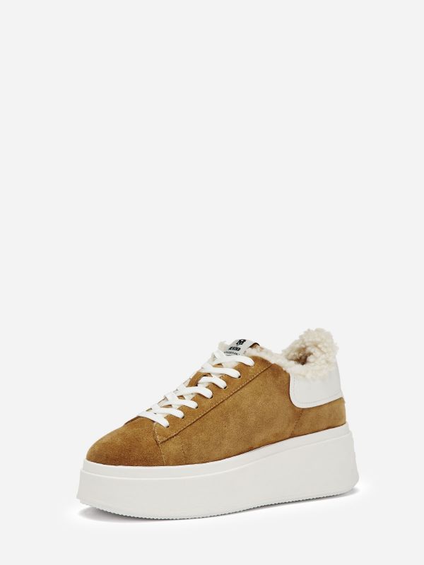 ASH Moby Be Kind Fur Lave Sneakers Dame Brune Hvide | OFUQ-73650