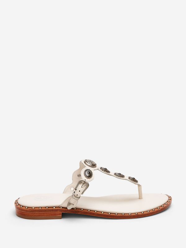 ASH Patty Flade Sandaler Dame Ivory | YUAN-41025